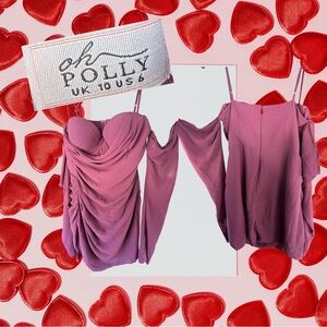 Oh Polly Mauve Draped Mini Dress
